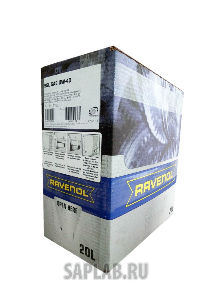 Купить запчасть RAVENOL - 4014835803534 Моторное масло Ravenol Super Synthetik Oel SSL SAE 0W-40 20л ecobox