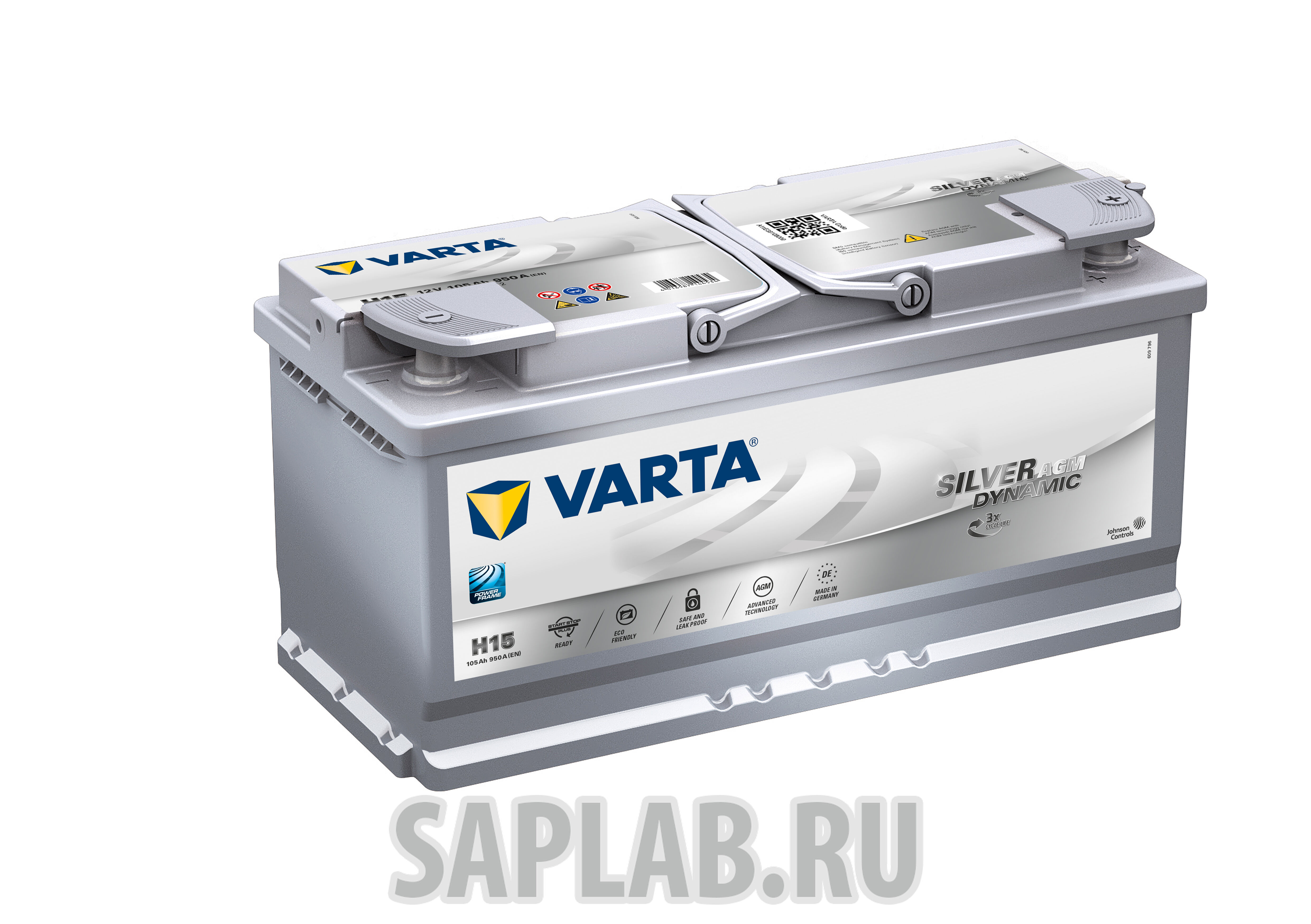 Купить запчасть  VARTA - 605901095 Аккумулятор VARTA Silver Dynamic AGM 105 А/ч обратная R+ EN950 H15 393x175x190 605 901 095