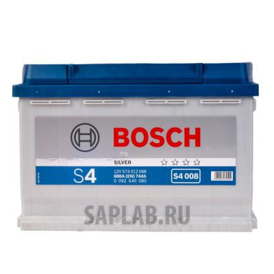 Купить запчасть  BOSCH - 0092S40080 Аккумулятор автомобильный BOSCH S4 Silver 0 092 S40 080 74 Ач