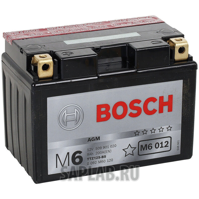 Купить запчасть  BOSCH - 0092M60120 Аккумулятор автомобильный BOSCH 0 092 M60 120 9 Ач