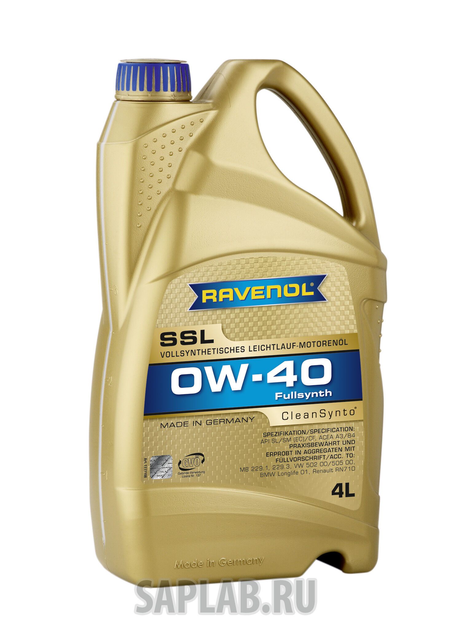 Купить запчасть RAVENOL - 4014835718791 Super Synthetik Oel SSL SAE 0W-40 ( 4л) new