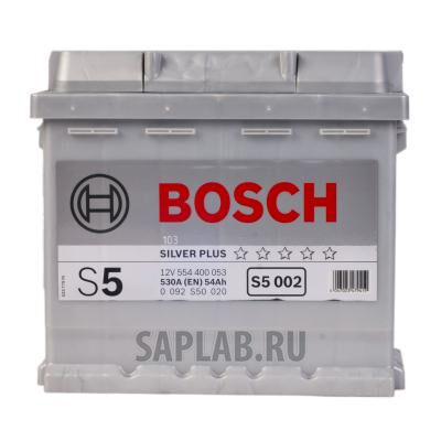 Купить запчасть  BOSCH - 0092S50020 Аккумулятор автомобильный BOSCH S5 Silver Plus 0 092 S50 020 54 Ач