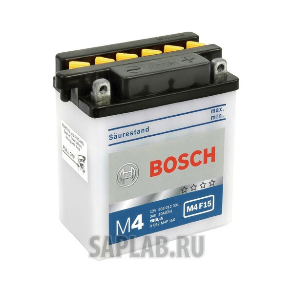 Купить запчасть  BOSCH - 0092M4F150 Мото аккумулятор BOSCH FRESH PACK M4F15 12V 3AH 30A обр.пол. Y6 (YB3L-A), 100x58x112