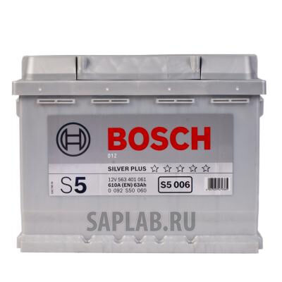 Купить запчасть  BOSCH - 0092S50060 Аккумулятор автомобильный BOSCH S5 Silver Plus 0 092 S50 060 63 Ач