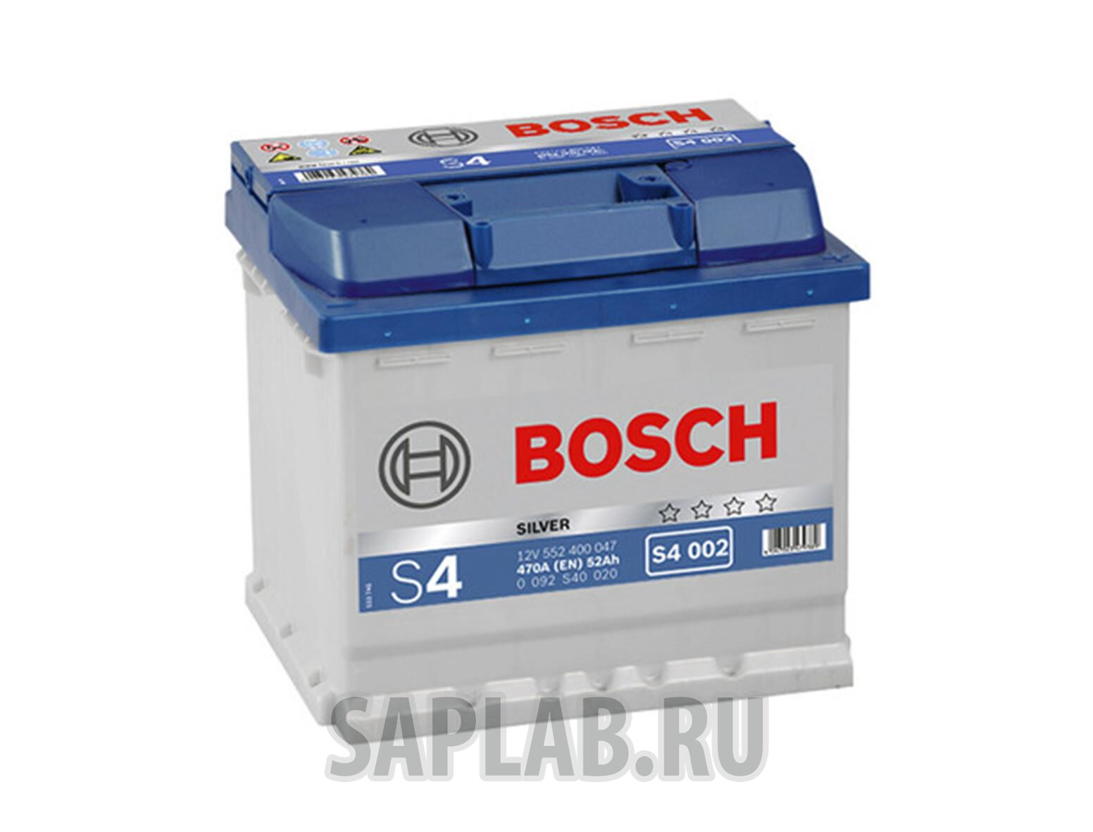 Купить запчасть  BOSCH - 0092S40020 Аккумулятор автомобильный BOSCH S4 Silver 0 092 S40 020 52 Ач