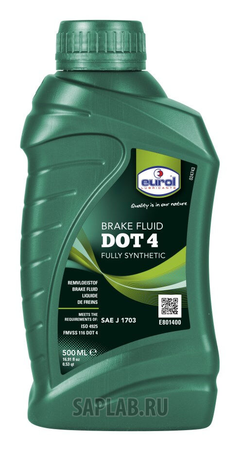 Купить запчасть EUROL - E801400500ML Тормозная жидкость Brakefluid DOT 4, 0,5 л