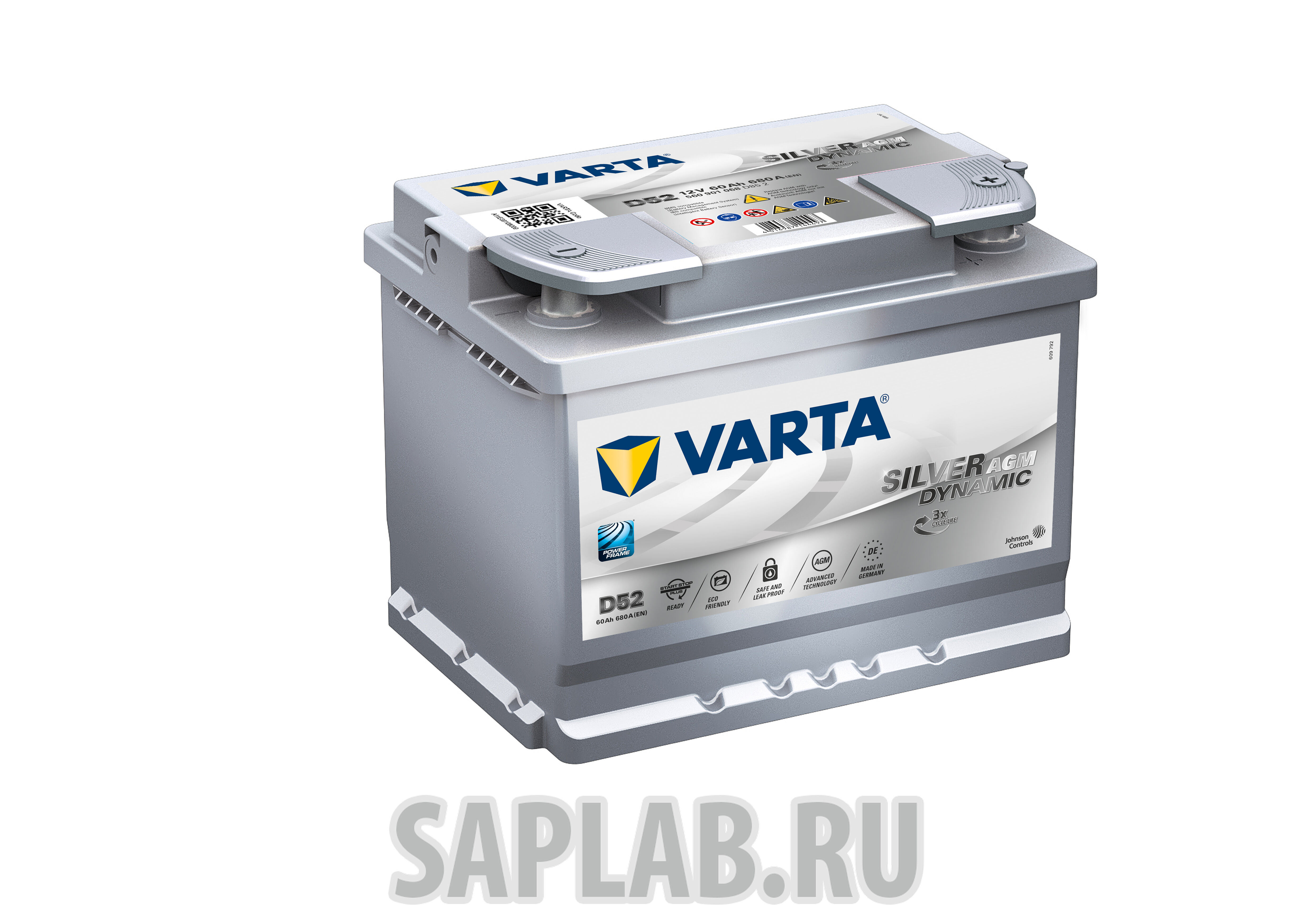 Купить запчасть  VARTA - 560901068 Аккумулятор VARTA Silver AGM 60 А/ч 560901 D52 ОБР 242x175x190 EN680