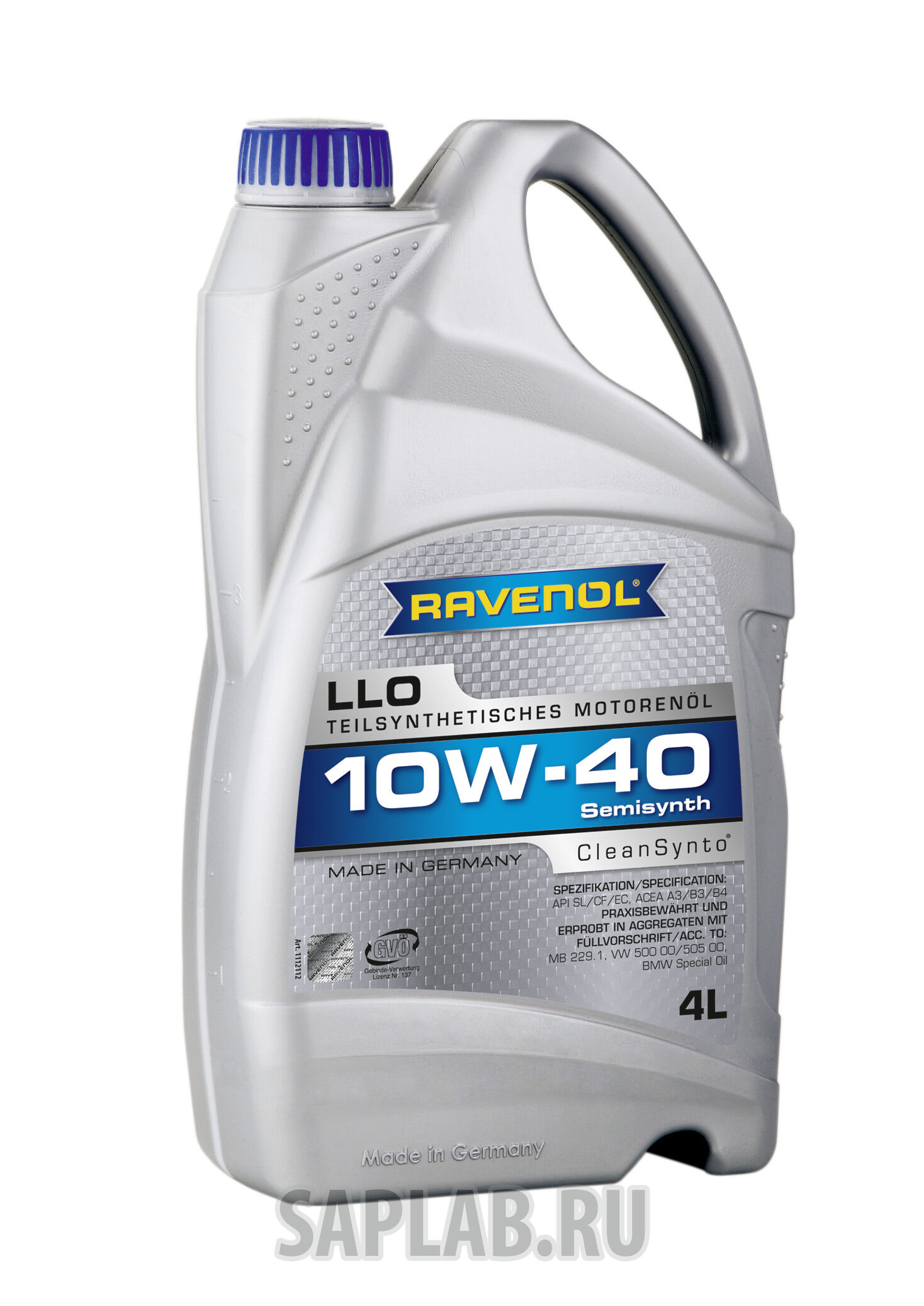 Купить запчасть RAVENOL - 4014835724396 Моторное масло Ravenol LLO SAE 10W-40 4л