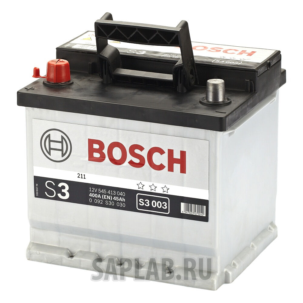 Купить запчасть  BOSCH - 0092S30030 Аккумулятор автомобильный BOSCH 0 092 S30 030 45 Ач