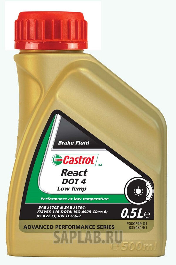 Купить запчасть CASTROL - 15038E Синтетическая тормозная жидкость React Low Temp, 500мл