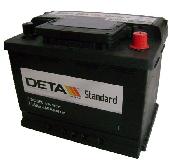 Купить запчасть  DETA - DC550 АКБ 55ah Deta Standard 12 V 55 Ah 460 A Etn 0(R ) B13 242x175x190mm 14.8kg DETA  DC550