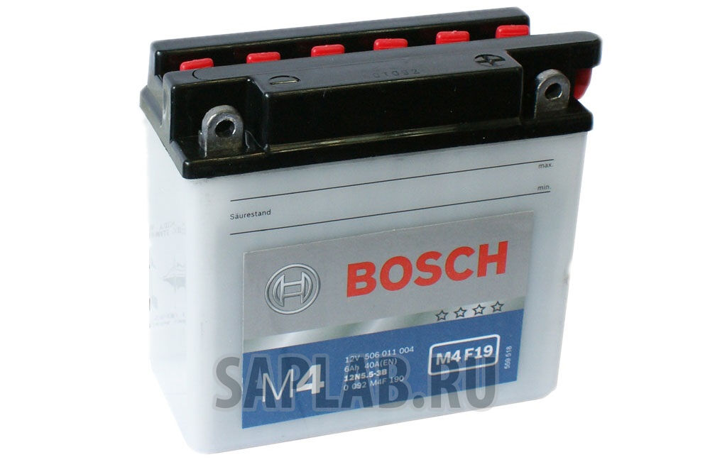 Купить запчасть  BOSCH - 0092M4F190 Аккумулятор автомобильный BOSCH 0 092 M4F 190 6 Ач