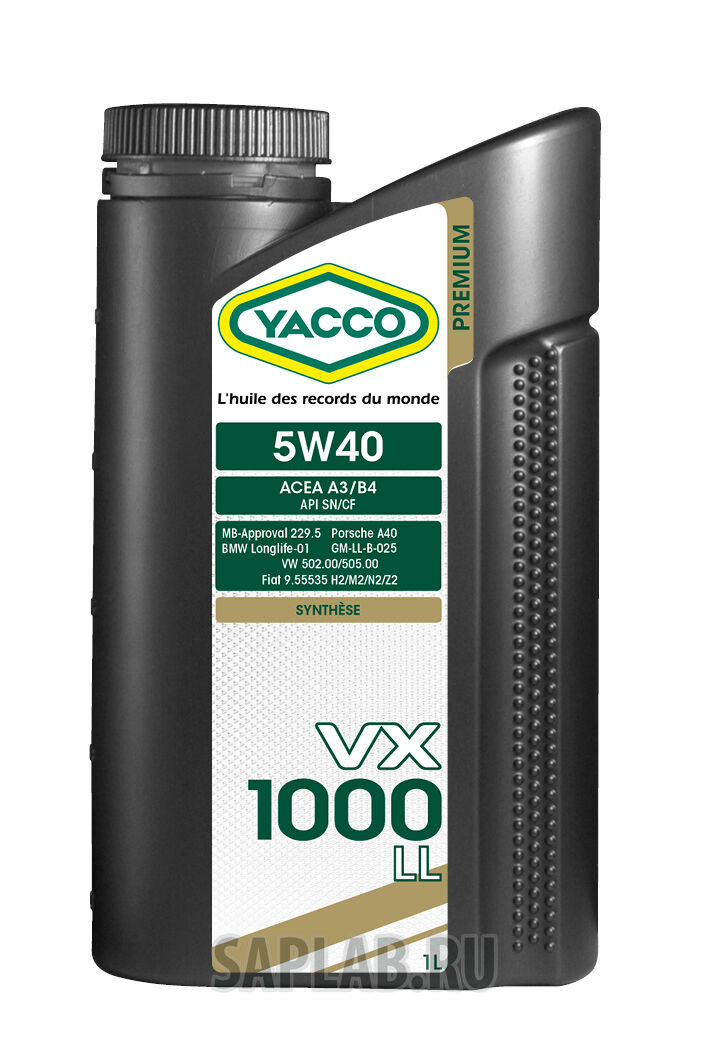 Купить запчасть YACCO - 302325 Моторное масло Yacco VX 1000 LL 5W-40 1л