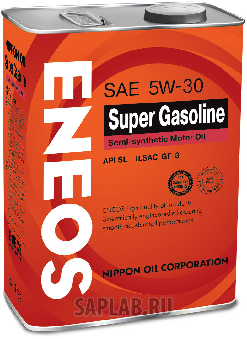 Купить запчасть ENEOS - OIL1361 Моторное масло Eneos Super Gasoline Semi-Synthetic SAE 5W-30 4л