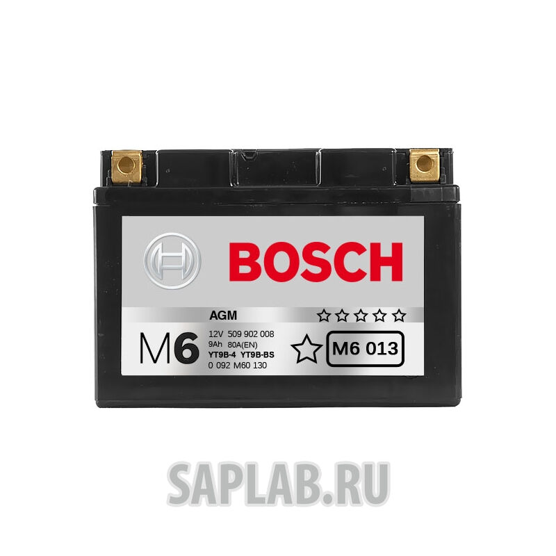 Купить запчасть  BOSCH - 0092M60130 Аккумуляторная батарея Рус 9ah 80a 149/70/105 Yt9b-Bs Moto BOSCH 0092M60130