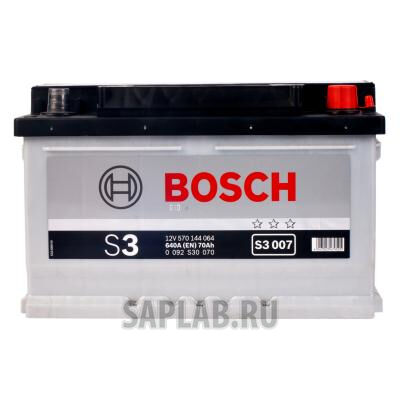 Купить запчасть  BOSCH - 0092S30070 Аккумулятор автомобильный BOSCH S3 0 092 S30 070 70 Ач